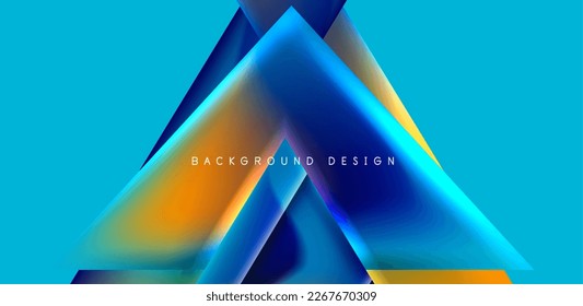 Abstract bakground with overlapping triangles and fluid gradients for covers, templates, flyers, placards, brochures, banners