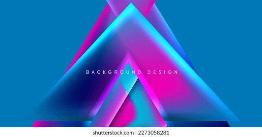 Abstract bakground with overlapping triangles and fluid gradients for covers, templates, flyers, placards, brochures, banners
