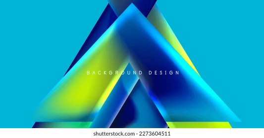 Abstract bakground with overlapping triangles and fluid gradients for covers, templates, flyers, placards, brochures, banners