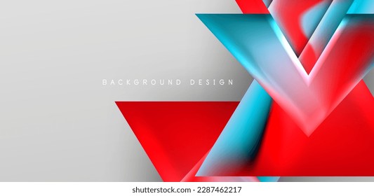 Abstract bakground with overlapping triangles and fluid gradients for covers, templates, flyers, placards, brochures, banners