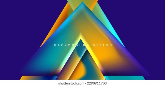 Abstract bakground with overlapping triangles and fluid gradients for covers, templates, flyers, placards, brochures, banners
