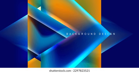 Abstract bakground with overlapping triangles and fluid gradients for covers, templates, flyers, placards, brochures, banners