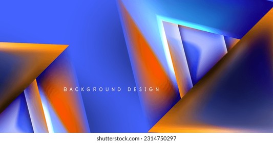 Abstract bakground with overlapping triangles and fluid gradients for covers, templates, flyers, placards, brochures, banners