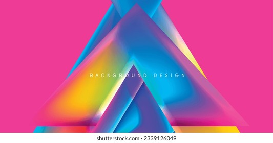 Abstract bakground with overlapping triangles and fluid gradients for covers, templates, flyers, placards, brochures, banners