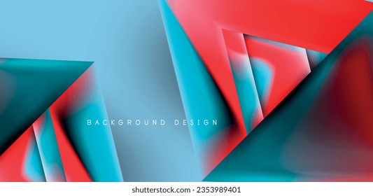 Abstract bakground with overlapping triangles and fluid gradients for covers, templates, flyers, placards, brochures, banners