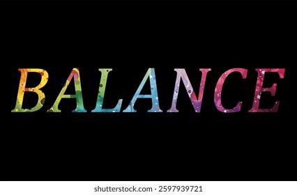 Abstract Balance Text Effect Design Black Background