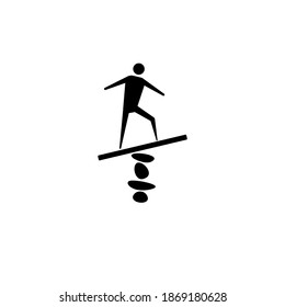 Abstract balancing man concept. Balance icon.