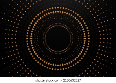 Abstract balck background with golden dot pattern