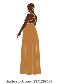 Abstract bald black woman illustration. Vector illustration.