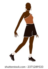 Abstract bald black woman illustration. Vector illustration.