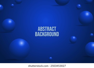 Abstract ball background in dark blue color, vibrant illustration of blue bubble spheres and balls which symbolize creativity and freedom suitable for poster, banner, infographic and presentation back