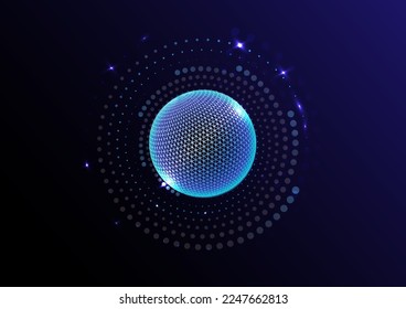 Resumen del círculo de bolas planetario global ciencia red digital tecnología de comunicación fondo fondo fondo de fondo ilustración vector