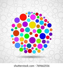 Abstract ball of colorful circles. Vector illustration. Eps 10