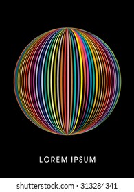 Abstract ball, designed using colorful line graphic vector.