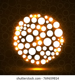Abstract ball of glowing circles. Vector illustration. Eps 10