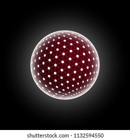 Abstract ball on black background, vector