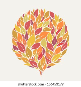 abstract ball of stylized autumn leaves