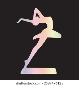 Abstract ballerina dancer poised gracefully in dynamic movement, reflecting energy and creativity. The flowing form captures motion and artistic expression, inspiring ideas of art and dynamic balance.