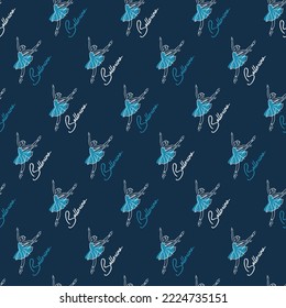 Abstract Ballerina Vector Graphic Doodles Seamless Pattern can be use for background and apparel design