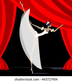 abstract ballet dancer in white