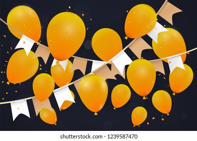 Abstract balloon background. Celebrates Happy new yer or Happy birthday. Anniversary for invitations, festive posters, greetings cards.