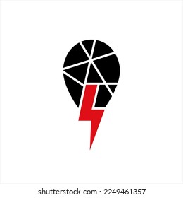 Resumen del concepto de diseño del logotipo del globo de balón número 9 con el símbolo del perno.
