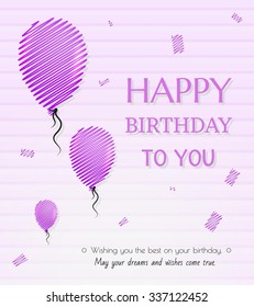 abstract balloon and wish for happy birthday