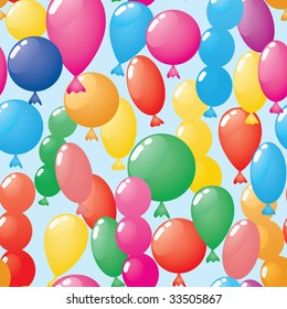Abstract balloons background. Seamless. Multicolor palette. Vector illustration.