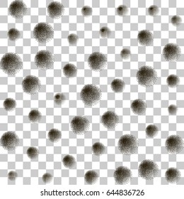 abstract balls of dots on a transparent background. gray white squares. stipple effect vector illustration