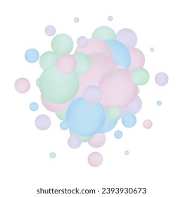 Abstract balls geometric gradient color background.For graphic design. 3d render illustration.