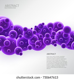 Abstract balls shapes background with text tittle. Futuristic molecular decorative backdrop.