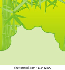 abstract bamboo green frame with cutout