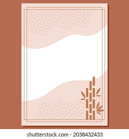 Abstract bamboo template in Chinese style. Oriental wedding invitation and frame background. Japanese pattern