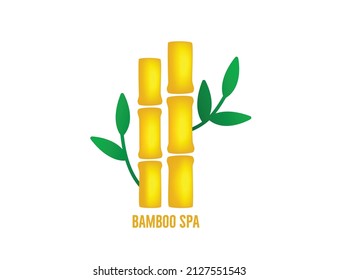 abstract bamboo tube and leaf design for spas vector illustration