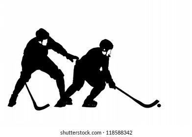 Abstract bandy players in vector art image