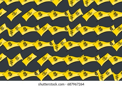 Abstract bank notes or money illustrations background. Cartoon style vector graphic.
