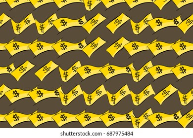 Abstract bank notes or money illustrations background. Cartoon style vector graphic.