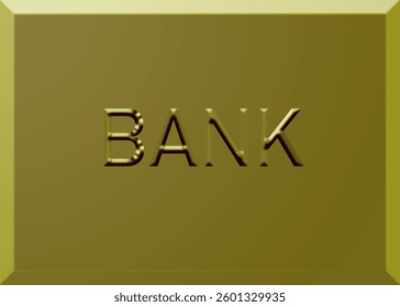 Abstract Bank Text Effect Design Golden Background