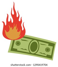 abstract banknote in fire