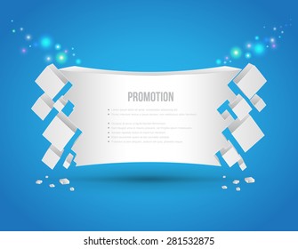Abstract banner 3D style. Vector illustration. Can use for poster promotion.