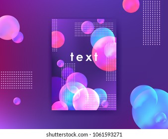 Abstract banner A4 with liquid bubbles shapes Corporate template for banner poster cover flyer 3d design elements Vector illustration