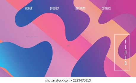Abstract Banner. Art Liquid Background. Dynamic Element. Wavy Landing Page. Creative Geometry. Geometric Poster. Plastic Frame. Purple Mobile Flyer. Magenta Abstract Banner
