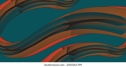 abstract banner background with blue, orange and gray wavy shapes. vector illustration