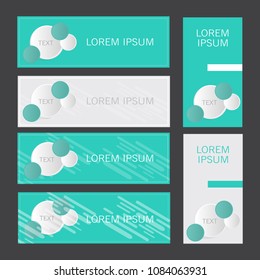 Abstract banner background with circles mint blue and white