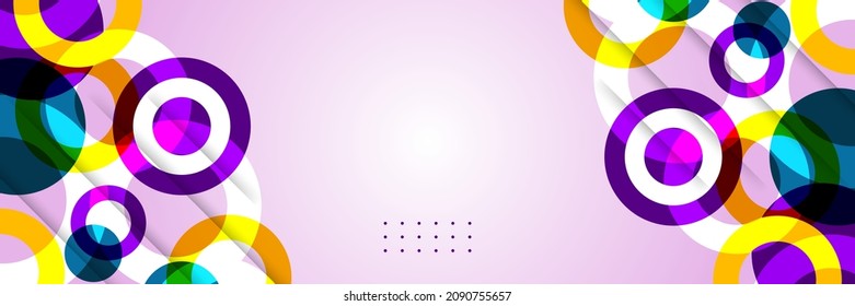 Abstract banner background with circles. Vector abstract graphic design banner pattern background template.