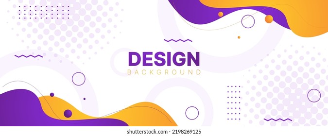 fondo de banner abstracto con formas fluidas en color púrpura y naranja. ilustración vectorial