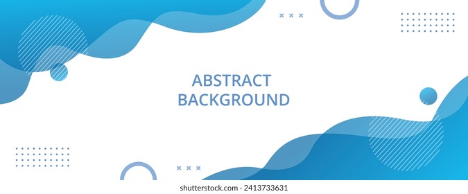 Abstract banner background with fluid shapes in blue color. Vector illustration. Suitable for businesses selling, events, templates, pages, and others
