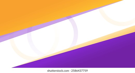 abstract banner background with fluid shapes in purple and orange color. vector illustration