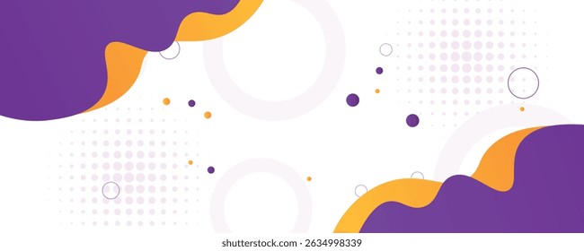 plano de fundo de banner abstrato com formas fluidas nas cores roxo e laranja. ilustração vetorial