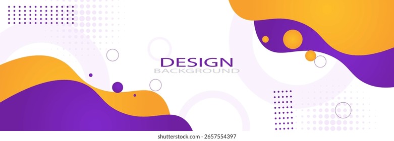 Fondo abstracto del Anuncio con las Formas fluidas en color púrpura y naranja, diseño moderno